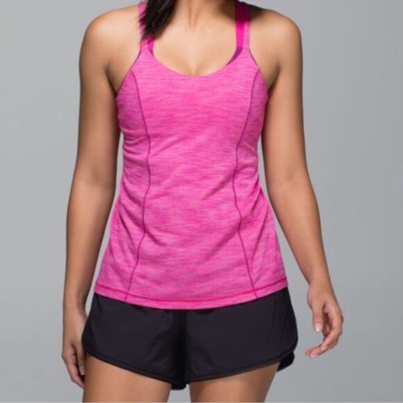Lululemon Run For Gold Tank Hot Pink Magenta Running Tank Top Sports Bra Size 8 - Picture 3 of 13